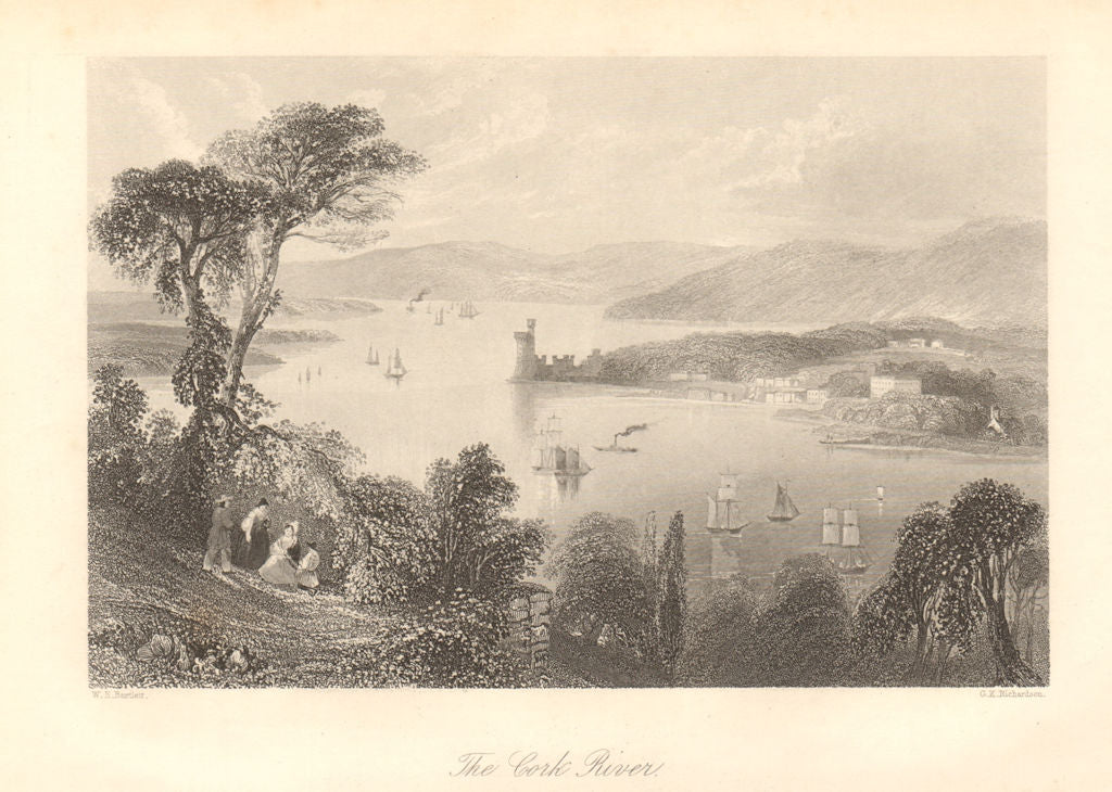 The Cork River, from below the Glanmire Road. Blackrock castle. Ireland 1843